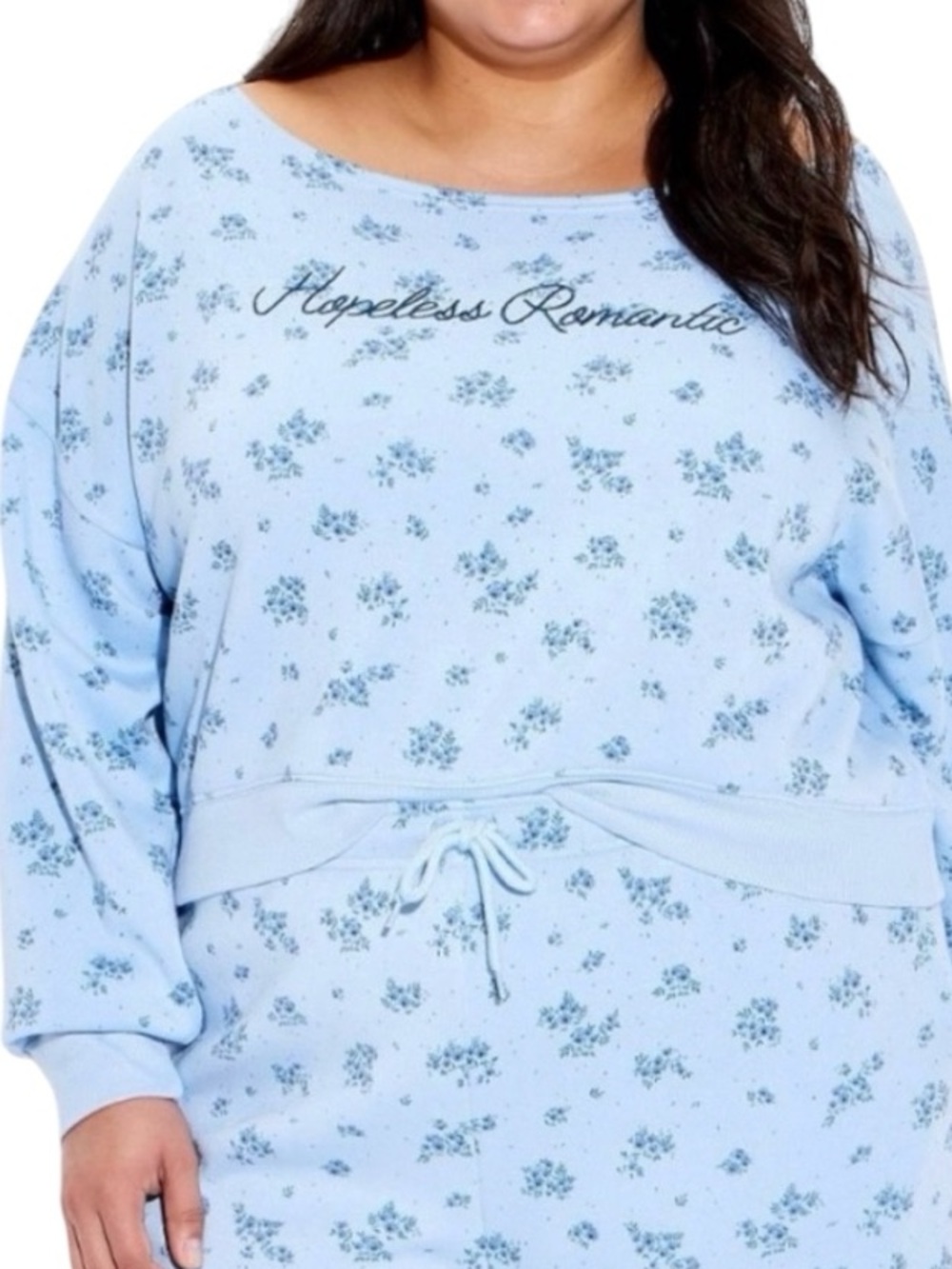 Mighty Fine Size XXL Blue Hopeless Romantic Sweatshirt